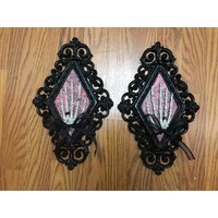 Paar Gothic Wandleuchte Mit Skelett Händen 2Er Set ~ Wand Akzente Dekor, Upcycled Homco Deko, - Bis Dass Der Tod Uns Scheidet von VictorianGothGirl