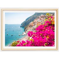 Positano Wandkunst/Rosa Blumenstrand | Positano Drucke, Italien Kunstdrucke, Amalfi Küste, Druck, Reisefotografie, Wandkunst Positano Wandkunst/Rosa Blumenstrand | Positano Drucke, Italien Kunstdrucke, Amalfi Küste, Druck, Reisefotografie, Wandkunst von VictoriasStories