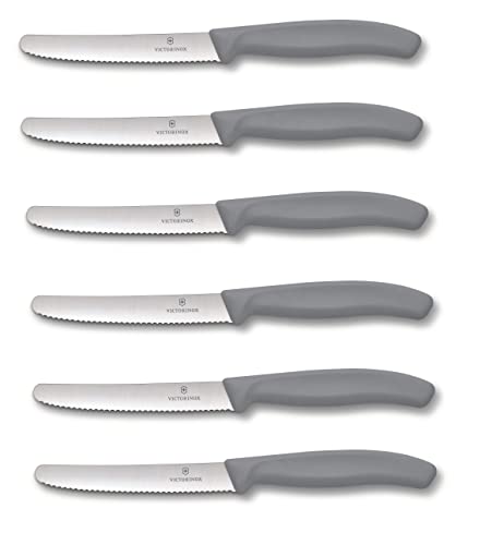 Victorinox 6 Stück Tafelmesser - Küchenmesser - Brötchenmesser Swiss Classic mit Wellenschliff - Swiss Made - Limited Edition Cool Grey Victorinox 6 Stück Tafelmesser - Küchenmesser - Brötchenmesser Swiss Classic mit Wellenschliff - Swiss Made - Limited Edition Cool Grey von Victorinox