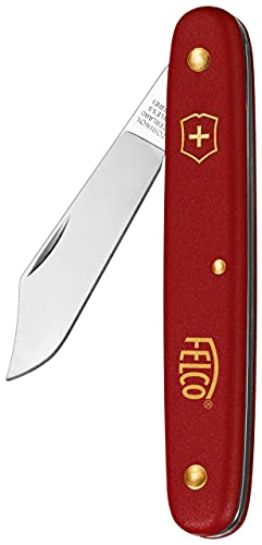 FELCO Okulier- und Schneidmesser 3.90 10 (Klinge 51 mm, Messer ohne Rindenheber, für Obstbäume / Rosen + Weinreben, roter Nylongriff) FELCO 3.90 10 von FELCO