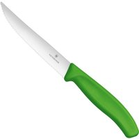 Gezahntes Pizzasteakmesser mit scharfer Spitze, Länge 120/232 mm - grün von Victorinox