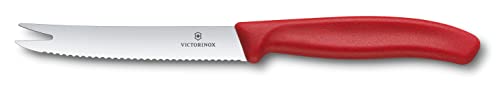 Victorinox, 6.7861, Swiss Classic, Käse- und Wurstmesser, Extra scharfe Klinge, mit Wellenschliff, robuster Kunststoff-Griff, Rot, Made in Switzerland, Spülmaschinengeeignet von Victorinox