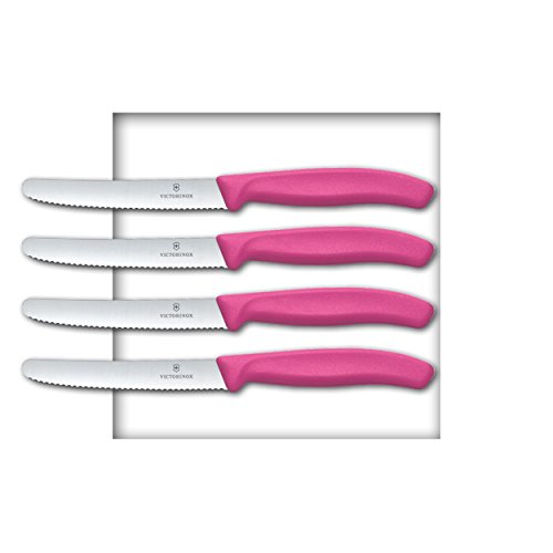 VICTORINOX 4 Messer Brötchenmesser Küchenmesser Tomatenmesser Pink von Victorinox