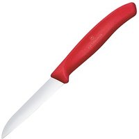 VICTORINOX Küchenmesser  Swiss Classic silber, rot glänzend, poliert, Klinge: 8,0 cm von Victorinox