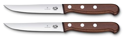 Victorinox Wood Steakmesser-Set, 2-tlg, extra scharfes Messer mit geradem Schliff, Ahornholzgriff von Victorinox
