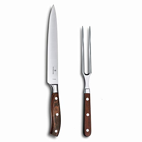 Victorinox, 7.7240.2, Grand Maître, Tranchier-Set, 2-teilig, Extra scharfe Klinge, mit edlem Holzgriff, Braun, von Victorinox