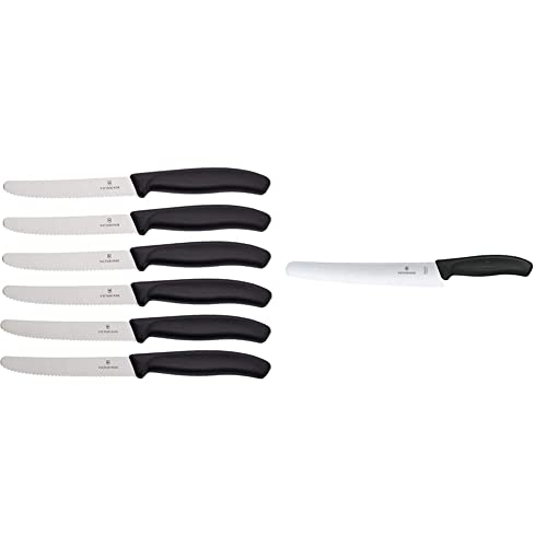 Victorinox, Swiss Classic, Profi Konditorsäge, Extra Scharfe Klinge & Swiss Classic Tomatenmesser, Brotzeitmesser, 6-teilig von Victorinox