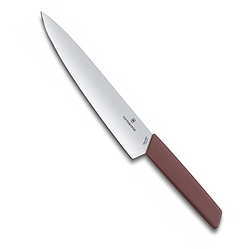 Victorinox Swiss Modern, Profi Tranchiermesser, Extra Scharfe Klinge, gerader Schliff, 22 cm, Rostfreier Stahl, weintrauben-rot von Victorinox