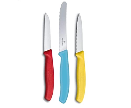 Victorinox 3-tlg Gemüsemesser-Set Swiss Classic - Küchenmesser, Obstmesser - Swiss Made - Bunte Farben von Victorinox