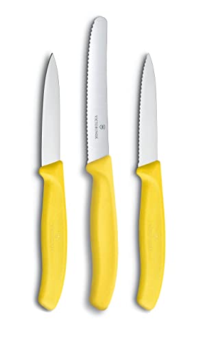 Victorinox 3-tlg Gemüsemesser-Set Swiss Classic - Küchenmesser, Obstmesser - Swiss Made - Gelb von Victorinox