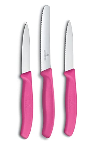 Victorinox 3-tlg Gemüsemesser-Set Swiss Classic - Küchenmesser, Obstmesser - Swiss Made - Pink von Victorinox