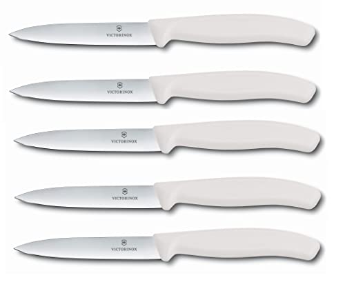 Victorinox 5-tlg Gemüsemesser Set Swiss Classic Limited Edition Weiß – 10 cm ohne Wellenschliff – Tomatenmesser von Victorinox