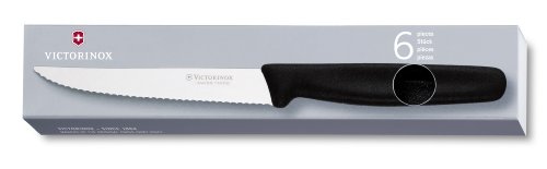 Victorinox 5.1233 Steakmesser spitz, 6-er Pack, Schwarz von Victorinox