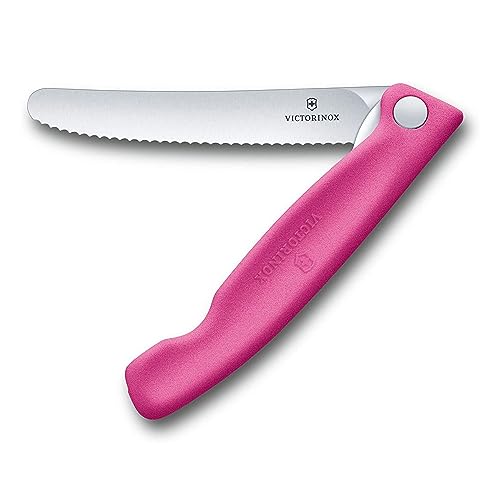 Victorinox, Swiss Classic, Profi Tomaten- und Tafelmesser, Extra Scharfe Klinge, Wellenschliff, 11 cm, Robuster Kunststoffgriff, Rostfreier Stahl, pink von Victorinox