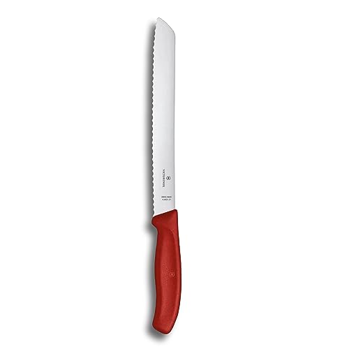 Victorinox, Swiss Classic, Profi Tranchiermesser, Extra Scharfe Klinge, gerader Schliff, 19 cm, Robuster Kunststoffgriff, Rostfreier Stahl, rot von Victorinox