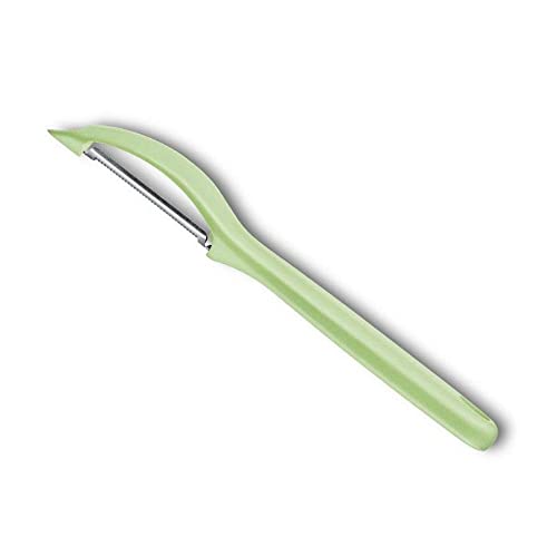 Victorinox, 7.6075.42, Kitchen Utensils, Universalschäler, Extra scharfe Klinge, Mikrozahnung, robuster Kunststoff-Griff, Hellgrün, Made in Switzerland, Spülmaschinengeeignet von Victorinox