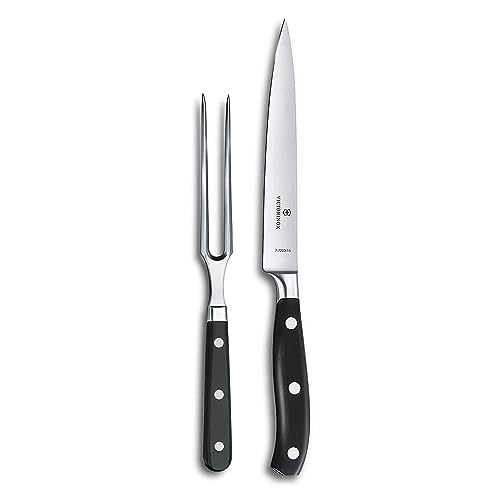 Victorinox, Grand Maître, Profi Tranchier-Set, 2-teilig, Extra Scharfe Klinge, 20 cm, Robuster Kunststoffgriff, Rostfreier Stahl, schwarz von Victorinox