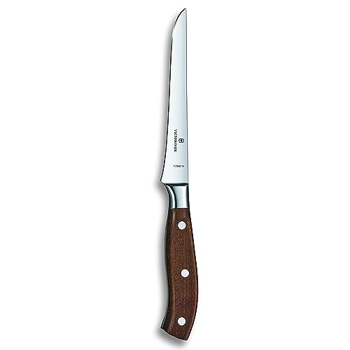 Victorinox, Grand Maître, Profi Ausbeinmesser, Extra Scharfe Klinge, gerader Schliff, 15 cm, Edler Holzgriff, Rostfreier Stahl, braun von Victorinox