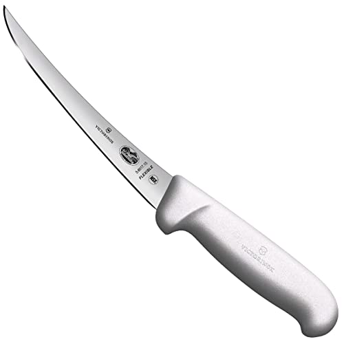 Victorinox Fibrox Ausbeinmesser, 15cm, Gebogen/Schmal/Flexibel, rostfrei, spülmaschinengeeignet, weiss von Victorinox