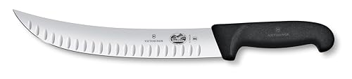 Victorinox Fibrox Cimeter-Messer mit Kullenschliff, Scharfes Metzgermesser für großer Fleischstücke, 25 cm, Gebogene Klinge, Rostfreier Stahl, Schwarz Victorinox Fibrox Cimeter-Messer mit Kullenschliff, Scharfes Metzgermesser für großer Fleischstücke, 25 cm, Gebogene Klinge, Rostfreier Stahl, Schwarz von Victorinox