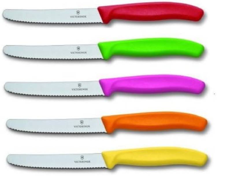 Victorinox Gemüsemesser Tomatenmesser Swiss classic Rund Well 5er Set Bunt Gemischt, 11 cm Victorinox Gemüsemesser Tomatenmesser Swiss classic Rund Well 5er Set Bunt Gemischt, 11 cm von Victorinox