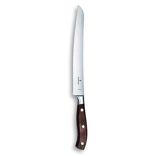 Victorinox, Grand Maître, Profi Brot- und Konditormesser, Extra Scharfe Klinge, Wellenschliff, 23 cm, Edler Holzgriff, Rostfreier Stahl, braun von Victorinox