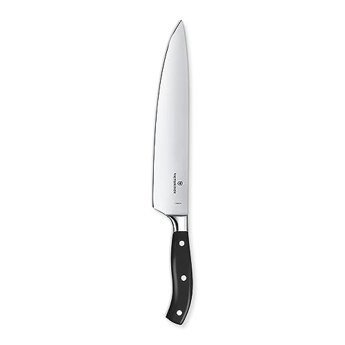 Victorinox, Grand Maître, Profi Kochmesser, Extra Scharfe Klinge, gerader Schliff, 25 cm, Robuster Kunststoffgriff, Rostfreier Stahl, schwarz von Victorinox