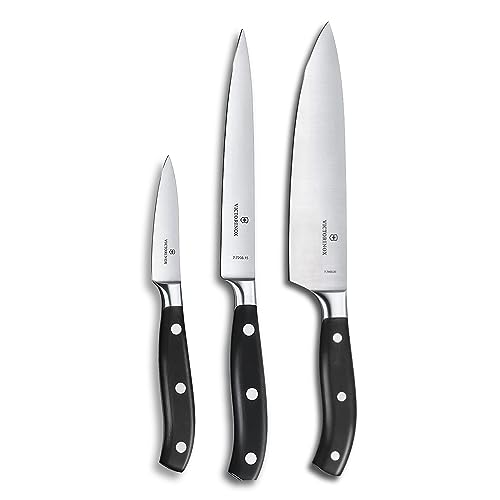 Victorinox Grand Maître, Profi Koch-Set, 3-teilig, gerader Schliff, Extra Scharf, Robuster Kunststoffgriff, schwarz von Victorinox