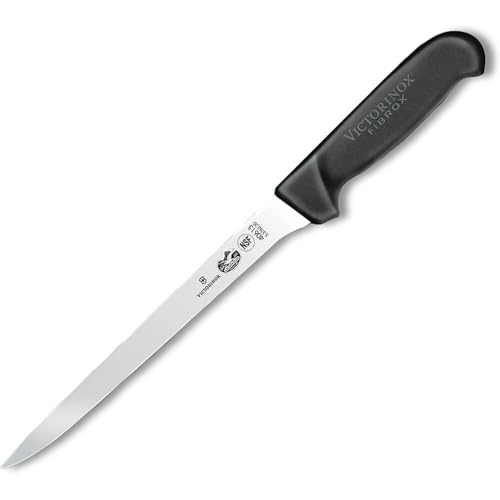 Victorinox Küchenmesser Filetiermesser flex Fibrox 20 cm Messer, Edelstahl, rostfrei, Schwarz, Standard von Victorinox