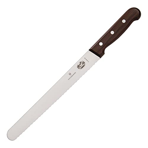 Victorinox, 5.4230.25, Wood, Abspeckmesser, Extra scharfe Klinge, mit Wellenschliff, mit edlem Holzgriff, Braun, Made in Switzerland, von Victorinox