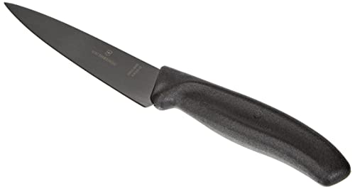 Victorinox, Swiss Classic, Profi Tranchiermesser, Extra Scharfe Klinge, gerader Schliff, 12 cm, Robuster Kunststoffgriff, Rostfreier Stahl, schwarz von Victorinox