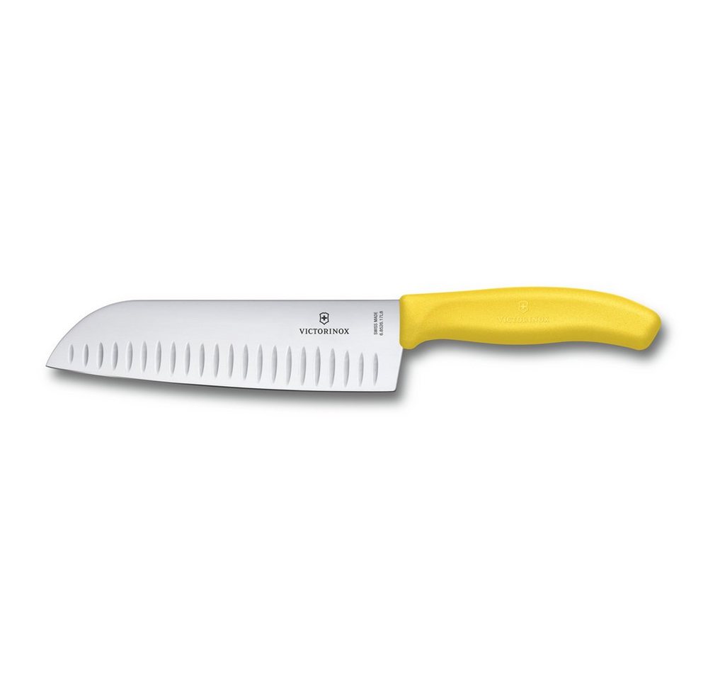 Victorinox Santokumesser, Victorinox Swiss Classic Santokumesser, Kullenschliff, gelb von Victorinox