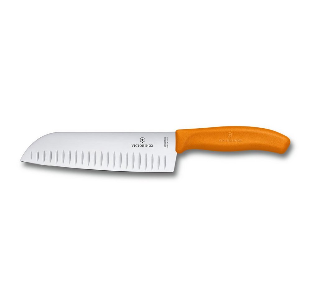 Victorinox Santokumesser, Victorinox Swiss Classic Santokumesser, Kullenschliff, orange von Victorinox