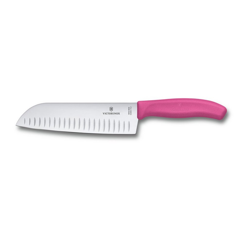 Victorinox Santokumesser, Victorinox Swiss Classic Santokumesser, Kullenschliff, pink von Victorinox