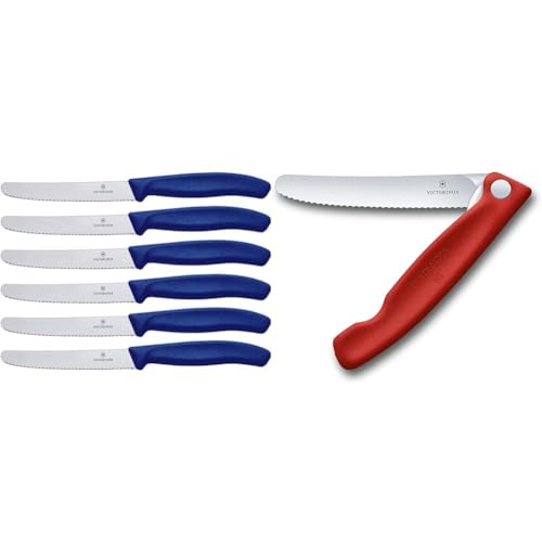 Victorinox Swiss Classic, Tomaten- und Tafelmesser, 6-teilig & Swiss Classic Gemüsemesser, Campingmesser, Picknick von Victorinox