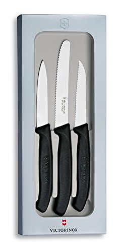 Victorinox Swiss Classic, Profi Gemüsemesser-Set, 3-teilig, gerader Schliff, , Robuster Kunststoffgriff, schwarz Victorinox Swiss Classic, Profi Gemüsemesser-Set, 3-teilig, gerader Schliff, , Robuster Kunststoffgriff, schwarz von Victorinox