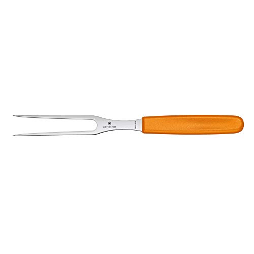 Victorinox, Swiss Classic, Profi Tranchiergabel, Extra Scharfe Klinge, 15 cm, Robuster Kunststoffgriff, Rostfreier Stahl, orange von Victorinox