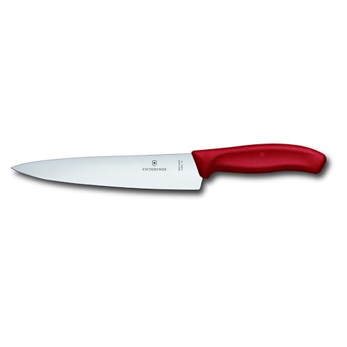 Victorinox, Swiss Classic, Profi Brotmesser, Extra Scharfe Klinge, Wellenschliff, 21 cm, Robuster Kunststoffgriff, Rostfreier Stahl, rot von Victorinox