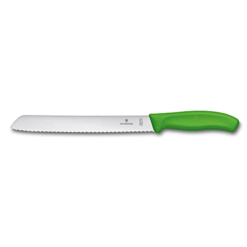 Victorinox, Swiss Classic, Profi Brotmesser, Extra Scharfe Klinge, Wellenschliff, 21 cm, Robuster Kunststoffgriff, Rostfreier Stahl, grün von Victorinox