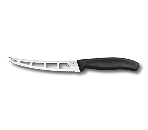 Victorinox, Swiss Classic, Profi Butter- und Weichkäsemesser, Extra Scharfe Klinge, Wellenschliff, 13 cm, Robuster Kunststoffgriff, Rostfreier Stahl, schwarz von Victorinox