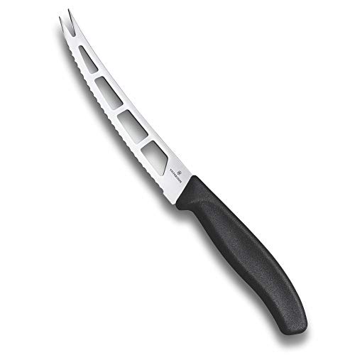 Victorinox Swiss Classic, Profi Butter- und Weichkäsemesser, Extra Scharfe Klinge, Wellenschliff, 13 cm, Rostfreier Stahl, schwarz von Victorinox