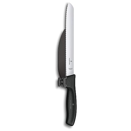 Victorinox Swiss Classic, Profi DUX-Messer, Extra Scharfe Klinge, Wellenschliff, 21 cm, Robuster Kunststoffgriff, Rostfreier Stahl, schwarz von Victorinox
