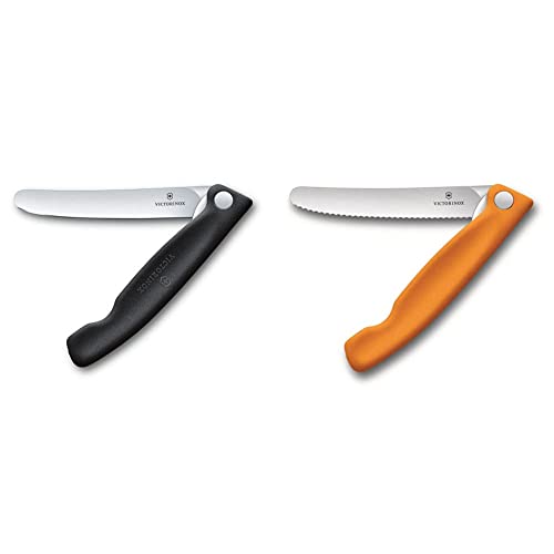 Victorinox Swiss Classic Faltbares Gemüsemesser, ger. Schl, schw, Blister & Swiss Classic Faltbares Gemüsemesser Wellenschliff orange von Victorinox