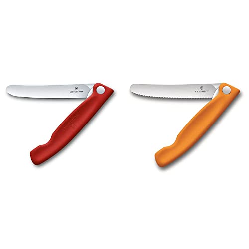 Victorinox Swiss Classic Faltbares Gemüsemesser, ger. Schliff, rot, Blister & Swiss Classic Faltbares Gemüsemesser Wellenschliff orange von Victorinox