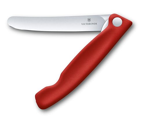 Victorinox Swiss Classic Faltbares Gemüsemesser, ger. Schliff, rot, Blister von Victorinox