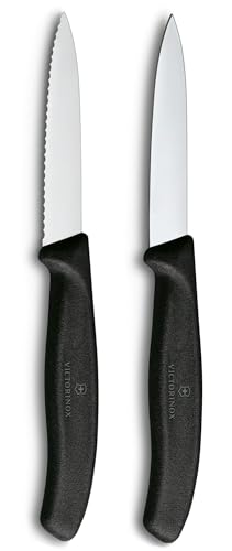 Victorinox Swiss Classic Gemüse- und Schälmesser, für Obst und Gemüse, Extra Scharf, Gerade und Wellenschliff, Rostfreier Stahl, Schwarz Victorinox Swiss Classic Gemüse- und Schälmesser, für Obst und Gemüse, Extra Scharf, Gerade und Wellenschliff, Rostfreier Stahl, Schwarz von Victorinox