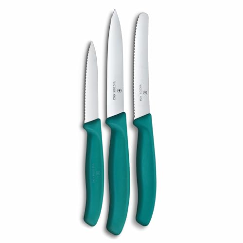 Victorinox Swiss Classic Küchenmesser Set, 3teilig, Gemüse-, Tomaten- und Frühstücksmesser, Rostfreier Stahl, Grün Victorinox Swiss Classic Küchenmesser Set, 3teilig, Gemüse-, Tomaten- und Frühstücksmesser, Rostfreier Stahl, Grün von Victorinox