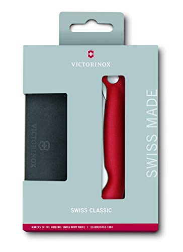 Victorinox, Swiss Classic, Profi Tafelmesser-Set, 2-teilig, Extra Scharfe Klinge, Wellenschliff, 11 cm, Robuster Kunststoffgriff, Rostfreier Stahl, rot von Victorinox