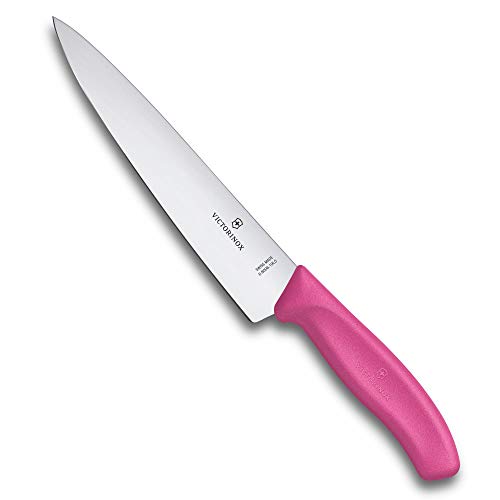 Victorinox, Swiss Classic, Profi Tranchiermesser, Extra Scharfe Klinge, gerader Schliff, 19 cm, Robuster Kunststoffgriff, Rostfreier Stahl, pink von Victorinox