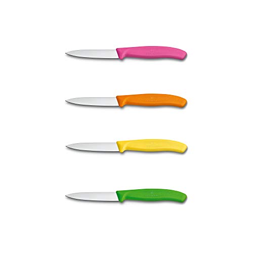 Victorinox - Swiss Gemüsemesser 8 cm Gelber, Orange, Rosa, Grüner- Sonderangebot von 4 Stück von Victorinox